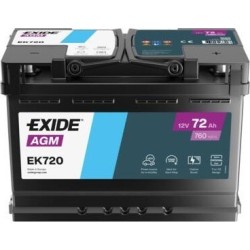 Bateria Start-Stop Exide EK720 12V 72Ah 760A AGM - 1
